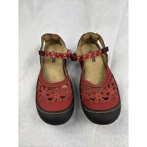 JBU Jambu Mary Jane Wildflower Leather Sandals Women's Size 6 M Pre-owned GC